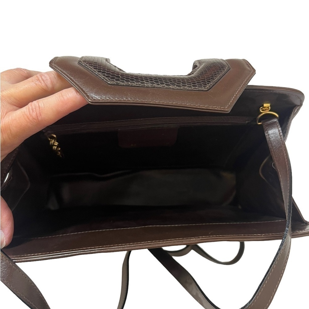 SALVATORE FERRAGAMO Vintage Brown Leather Shoulder Bag - Picture 8 of 14